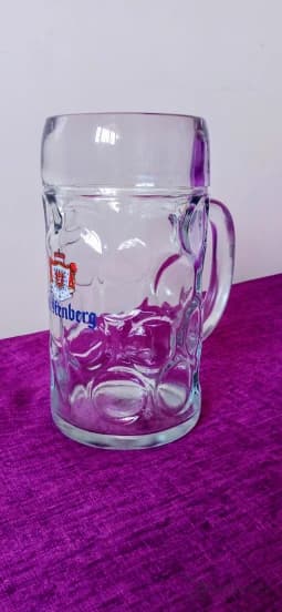 Chope à bière en verre de brasserie lourd austria (1Litre) de marque Furstenburg auction image